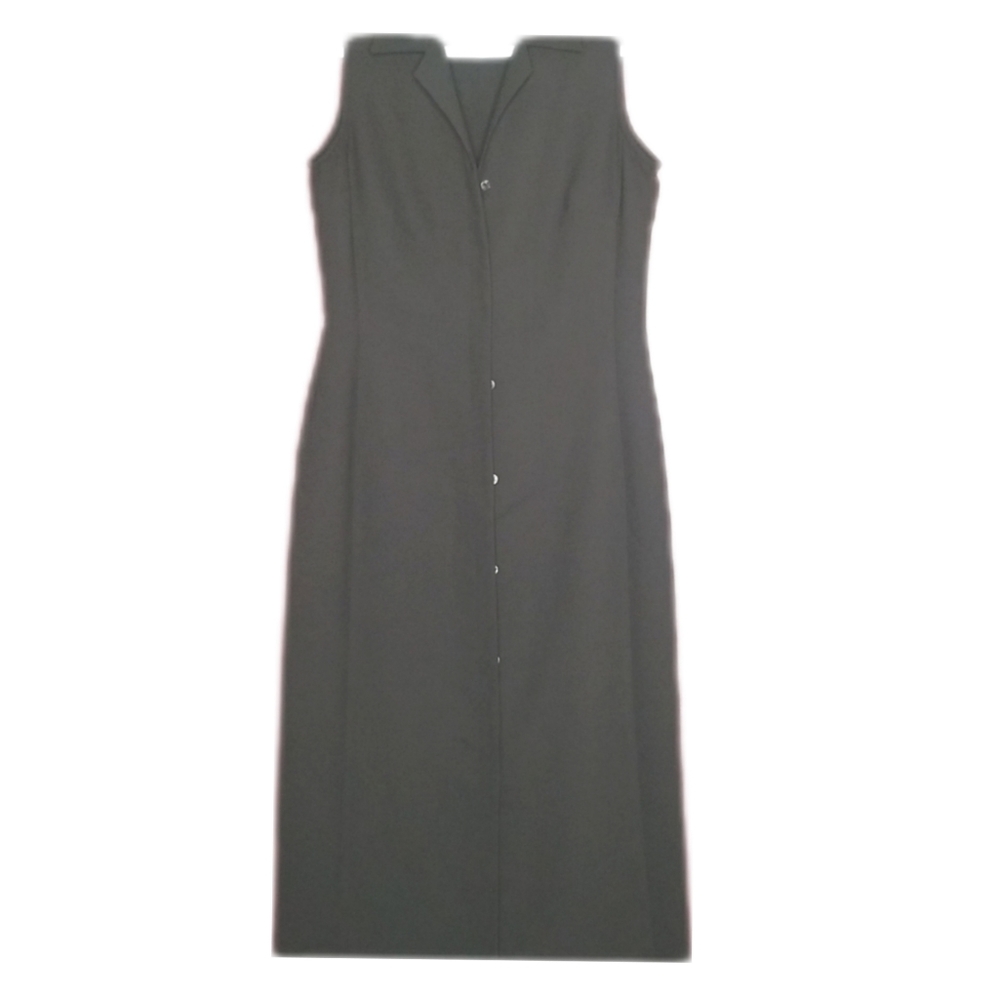 Ann Taylor LOFT Long Black Button-up Dress
